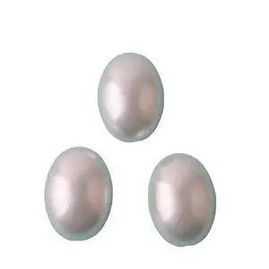 بيضاوية مسطحة الظهر بلاستيك Abs حبات اللؤلؤ خيارات متعددة الحجم الأبيض جولة حبات كابينة بكميات كبيرة لصنع المجوهرات