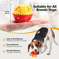 Balle distributrice de friandises en caoutchouc thermoplastique à mâcher pour l'entraînement et l'interaction des chiens de petite et moyenne taille, soulage l'ennui, avec son intégré
