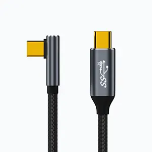 USB3.1 Gen2 cavo dati multifunzionale di tipo C gomito da 90 gradi PD100W ricarica rapida trasmissione da 10Gbps proiezione dello schermo 4 k60hz