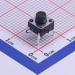 TC-1102-B-E-B Tactile Switch Through hole Component THT-4P,6x6mm Switch Single Pole Single Throw Round Button 1.6N Through Hole - Product Image 1