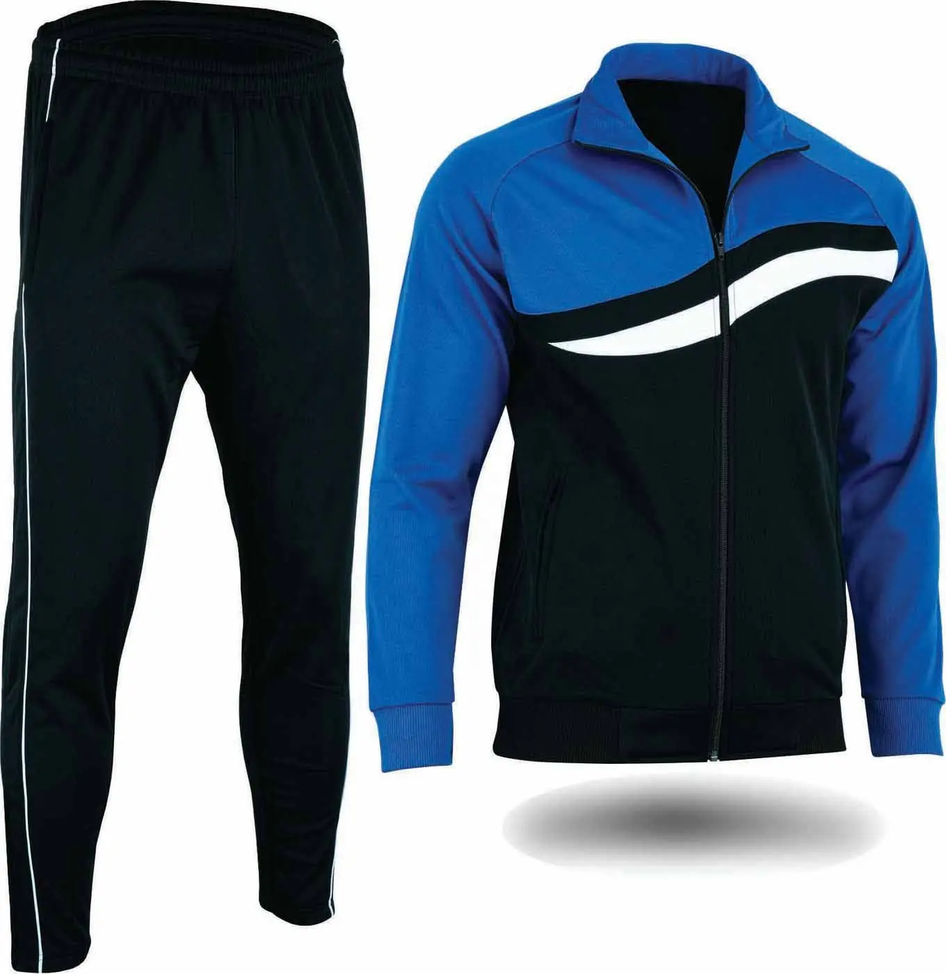 Optima pria disesuaikan desain warna ringan pakaian olahraga Jogging kinerja Zip Up pelatihan sepak bola Suit