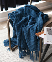 Einfarbige Amerikanische Landhaus-Stil Gewebte Outdoor Faltbare Blumen-Sofadecke Freizeit-Überwurfdecke Gestrickte Decke