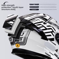 Casque de moto rabattable YEBAO modèle 988, double visière, libération rapide, visière ABS, design demi-visage, taille unique, certifié 3C/DOT