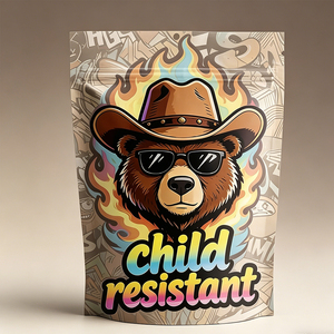 Gravure Printed PE Laminated Matt Stand up Mylar Pouch with Zipper Top for Childproof Hemp Flower Storage - Product Image 6