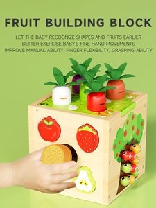 Nuevo Juguete Educativo Multifuncional de Madera con Forma de Zanahoria para Niños, para Jugar a Jalar la Zanahoria y Atrapar Insectos, con Combinación de Formas - Product Image 4