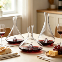 Carafe à whisky en verre JH 2026 avec base iceberg, décanteur à vin conique inversé pour fêtes et mariages, logo personnalisable