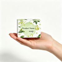 Savon Vert Personnalisé en Matériaux Recyclés Écologiques, Impression Dorée, Cosmétiques à Marque Privée, Soins de la Peau, Grand Pain de Savon Naturel en Carton