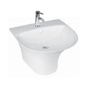 Lavabo colgante de pared para baño, lavabo de porcelana, superficie sólida, arte de cerámica, barato, de fábrica