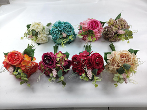 Vente en gros de fleurs de mariage bouquet de fleurs artificielles rosier en soie pour la décoration de mariage - Product Image 6