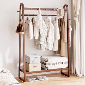 Clothes <b>Rack</b> Floor Standing Simple Storage Coat <b>Rack</b> With <b>Shelf</b> For Bedroom Living Room - Product Image 2