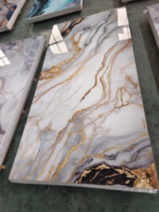 Không thấm nước bằng đá cẩm thạch loạt <span class=keywords><strong>PVC</strong></span> nhiều lớp bọt Hội Đồng Quản Trị 3 mét dày UV in Trọng lượng nhẹ không độc hại tường tấm Trần tùy chỉnh kích thước - Product Image 3