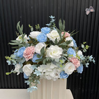 Boule de fleurs PPS de qualité supérieure, rose, bleue, blanche, colorée, arrangement floral pour la décoration de table de mariage ou d'événement
