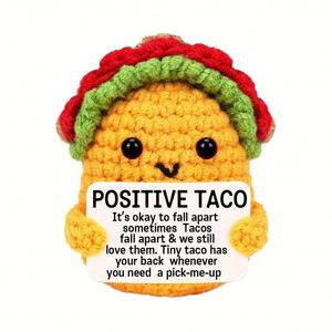 Positive Crochet Taco Birthday Relaxation Gifts for Woman Home Office Bedroom Emotional Support Mini Taco Christmas Home <b>Decor</b> - Product Image 1