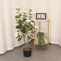 Künstlicher Kamelienbaum im Topf, realistisch, 150 cm, aus Kunststoff, immergrün, für Innen- und Außenbereich, Hochzeiten, Heim- und Einkaufszentrumsdekoration