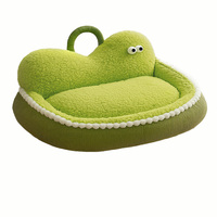 Lit pour chien et chat durable et mignon, pour l'hiver, en coton PP, lavable, résistant aux morsures, avec coussin et housse de canapé