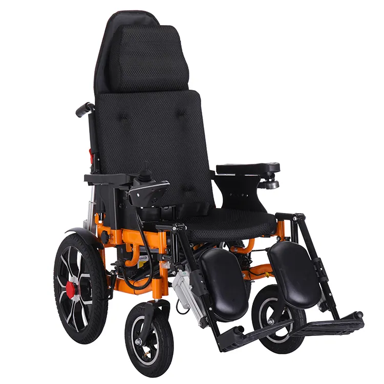 Hottest Disabled Elderly Automatic Lie Down Electric Wheelchair Reclining Handicapped Electronic wheel chair silla de ruedas