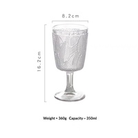 Verre à vin rouge haut de gamme HUIKUN, style bohème vintage, motif feuille verte en relief, pour la maison et les banquets, tasse à jus et à petit-déjeuner, Shanxi