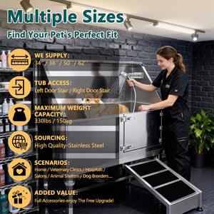 Petsproof luxe multifonction en acier inoxydable 304 201 <span class=keywords><strong>douche</strong></span> à main énormes gros chiens chats toilettage des animaux bain étuis en bois - Product Image 2