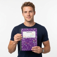 100 Blatt genähtes Notizbuch mit gesprenkeltem Einband, Schüler-Übungsheft, kundenspezifischer OEM-Druck, Schulbedarf
