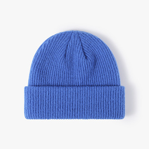 Chapeau d'hiver en tricot ample de créateur à la mode Ins lait café marron <span class=keywords><strong>Angora</strong></span> rouge <span class=keywords><strong>lapin</strong></span> fourrure motif à carreaux personnalisé chaud laine chapeau d'hiver - Product Image 1