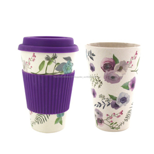 <span class=keywords><strong>Amazon</strong></span> Venta caliente de fibra de bambú Bio taza de viaje de fibra de bambú de taza de café y taza - Product Image 2