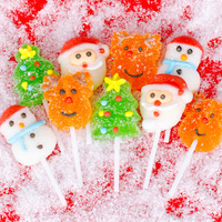 Bonbons de Noël 12g 28 bâtonnets/boîte Sucettes et bonbons gélifiés aux fruits Cadeaux de Noël pour enfants OEM Personnalisé Vente en gros Guangdong Chine