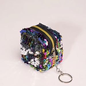 Nuovo Mini borsa creativa per la moda da <span class=keywords><strong>donna</strong></span> con paillettes colorate piccolo <span class=keywords><strong>portafoglio</strong></span> zero due colori con cerniera - Product Image 6