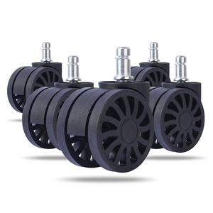 Fan Like Design 60mm Double <b>Wheel</b> Office Chair Casters Black PA Wear Resistant Durable Office Chair Replacement <b>Wheels</b> - Product Image 5