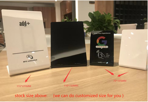Support NFC en forme de L personnalisé NTAG213 NTAG216 avec code QR pour affichage sans contact des avis Google, idéal pour la réception de bureau, les cartes de visite et les hôtels - Product Image 5