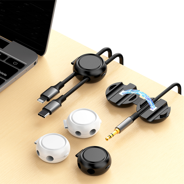 Cord Holder Cable Management Keeper Organizer for Home Office Car Wall Desk Nightstand Silicone Dual Slot Magnetic Cable Clips