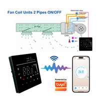 Termostato Digital para Unidad de Ventilador de Bobina, Controlador de Temperatura Ambiente, Montaje en Pared, Botones Táctiles, Pantalla LCD, Refrigeración, Calefacción, Ventilador de 3 Velocidades