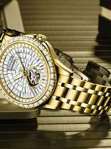 Orologio Meccanico Automatico da Uomo Certificato Guanqin di Lusso con Quadrante Scheletrato, Diamanti e Lancette Luminose a Farfalla - Product Image 4