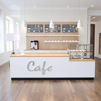 Coffee Shop Bar Counter Design Fashion Commercial Retail Display Restaurant Table Custom Wooden Top Casher Cafe Counter