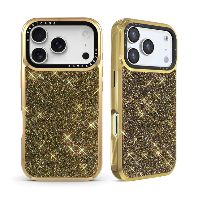 Diamond Luxury Crystal Rhinestone Plating Phone Case for iPhone 17 16 15 14 13 Pro Max Girly Design