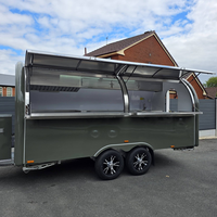Remorque alimentaire mobile en fibre de verre courbée, directement d'usine, entièrement équipée pour la cuisson, résistante à la rouille, 4 roues, pour bonbons et chips