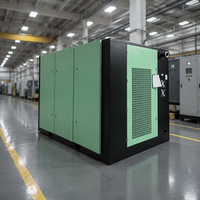 Compresseur d'air à vis rotatif lubrifié à vitesse fixe 132KW 175HP à entraînement direct PLC insonorisé 8 bars type armoire