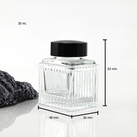 Vente en gros 1oz 30ml clair carré vide réservoir d'encre de tatouage pot encrier bouteille d'encre en verre pour la papeterie de bureau