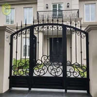 Porte fantaisie en fer forgé, fabrication chinoise de porte à rebond moderne,