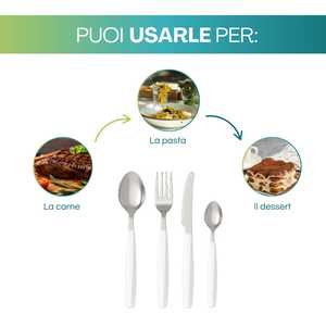 Set di posate in acciaio inossidabile da 24 pezzi con manico in plastica, servizio per 6 persone, design retrò, lavabile - Product Image 4