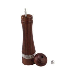 Molinillo manual de cerámica de madera de nogal para sal, recargable, juego de molinillo de sal y pimienta de grosor ajustable - Product Image 5