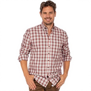 เสื้อเชิ้ตผู้ชายสไตล์บาวาเรียนสำหรับเทศกาลอ็อกโทเบอร์เฟสต์ ผ้าฝ้ายแท้ 100% แขนยาว สไตล์เยอรมันดั้งเดิม ใส่สบายๆ สำหรับฤดูร้อน สีพื้น - Product Image 1