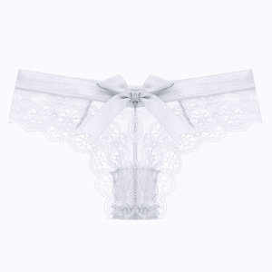 Culotte en dentelle Culotte féminine taille basse sans couture grande taille pour femme Culotte girly respirante avec nœud - Product Image 6