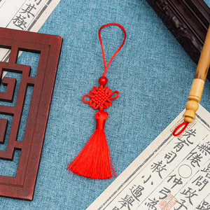 Handmade Chinese Knot Tassel Ornament Solid Color Textile Craft Home Decoration Folk Art Keychain <b>Bookmark</b> Pendant - Product Image 3