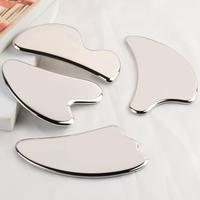 Planche de massage Gua Sha en acier inoxydable 304 à bords dentelés pour le visage et le corps, drainage lymphatique, massage des points de pression, soins de la peau