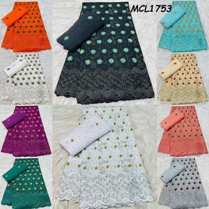 Nouvelle Collection 2026 : Robe Femme en Voile de Coton Africain Écologique avec Broderie Strass et Motif Dentelle Exclusif – Bordure Élégante - Product Image 1
