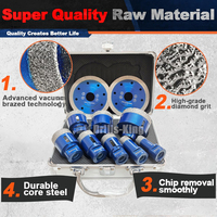 Vakum kering Brazed berlian lubang gergaji marmer mata bor porselen keramik marmer granit ubin kaca lubang M14 berlian lubang bor Set