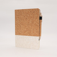 Carnet de notes A5 à spirale écologique personnalisable petit format de poche Journal en liège tissu PP fil cadeau Journal de couture