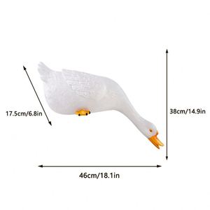 Figura de Ganso Blanco Inspirada en la Textura de la Resina, Pintada a Mano, Diseño Acuático, Feng Shui, Decoración de Jardín, Regalo Festivo, Natural - Product Image 6
