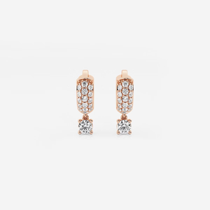 Boucles d'oreilles créoles Huggie avec diamant de laboratoire rond de 1/3 carat, bijoux élégants et minimalistes pour un usage quotidien - Product Image 1