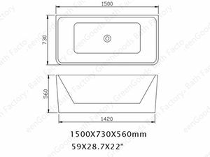 Bañeras Rectangulares Modernas de Acrílico Independientes de Bajo Consumo de Agua de Nepal con Desagüe para Uso en Hoteles - Product Image 5